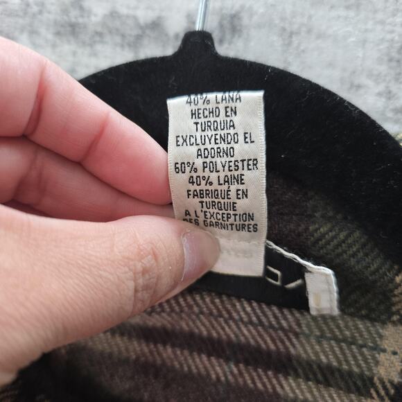 Evan-Picone Shirt Jacket Shacket Womens Medium Plaid Wool Elbow Patch Flannel - Picture 4 of 8